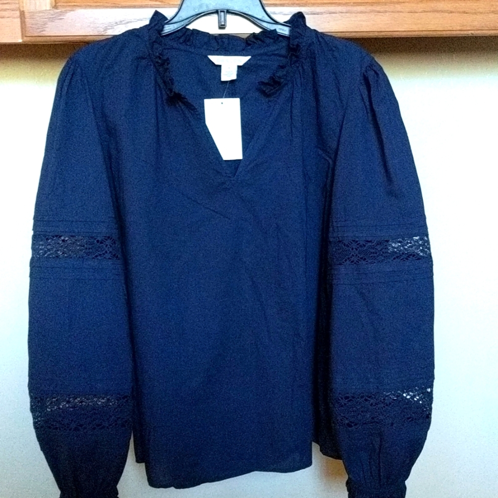 Blouse exclusive decorated cotton top size s new with tag